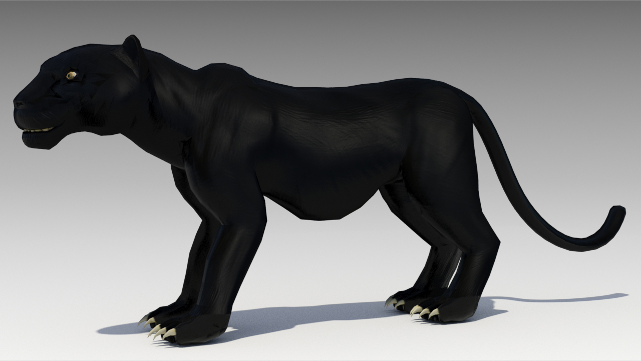 3d black panther animations model