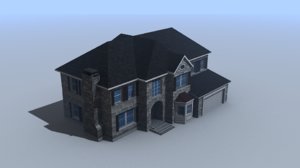 3d colonial house model