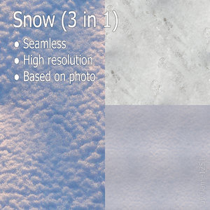 Winter Snow Surface Texture Set - 3 Variants Included - Seamless and High-Resolution