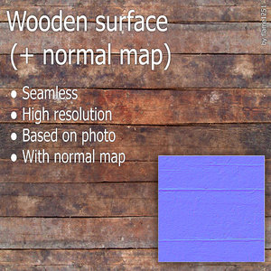 Wooden Surface Texture - High-Resolution with Normal Map Seamless
