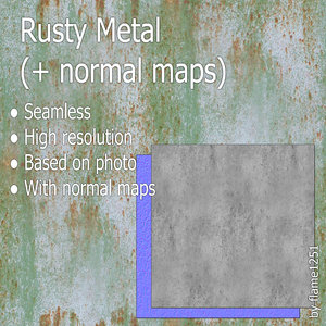 Rusty Metal Textures Pack 2 in 1 - High-Resolution with Normal Maps Seamless