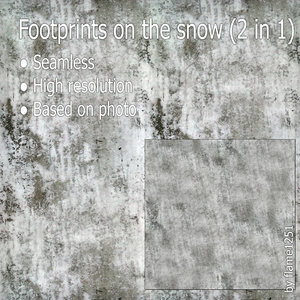 Footprints on the Snow - Seamless High-Resolution Textures 2 in 1
