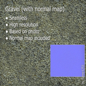 Gravel - Seamless High-Resolution Texture with Normal Map
