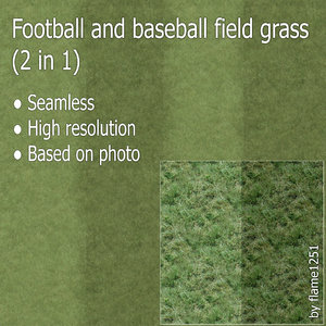 Football and Baseball Field Grass - Seamless High-Resolution Textures 2 in 1