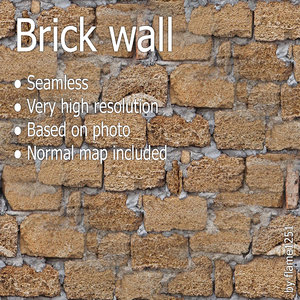 Brick Wall - Seamless High-Resolution Texture Includes Normal Map