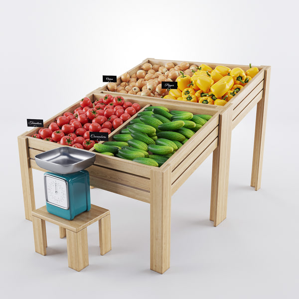 3d model vegetables showcase