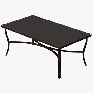 3d patio coffee table square model