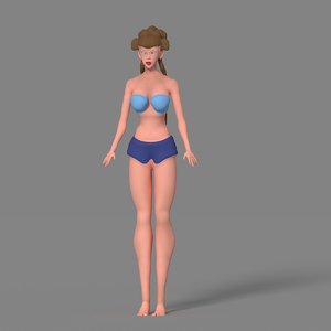 girl woman 3d model