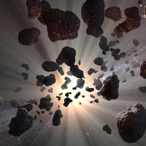 3d model asteroid field