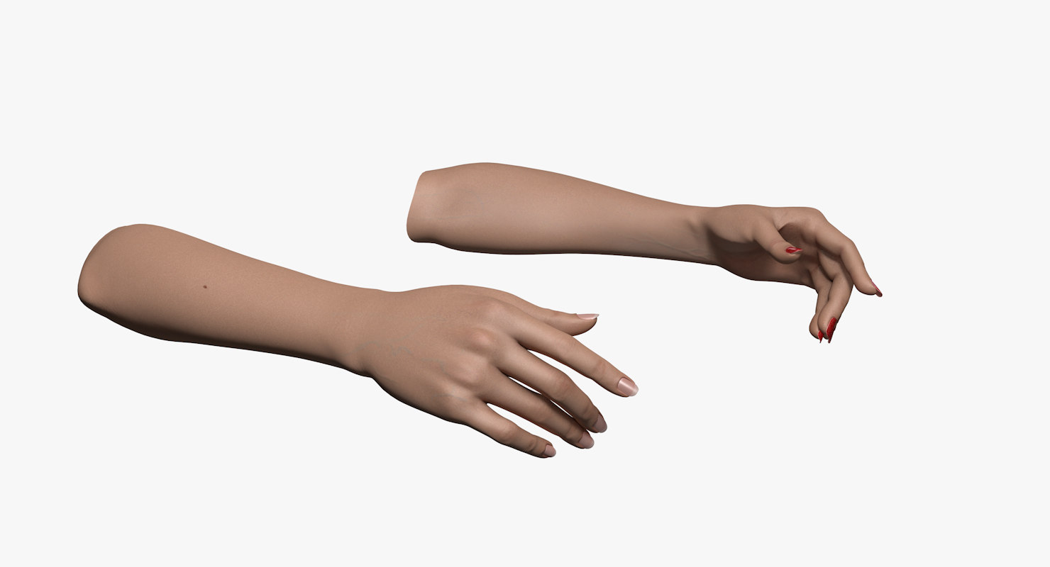 rigged human hands female c4d