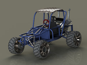 3d homemade blue buggy car model