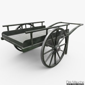 3d wooden cart model