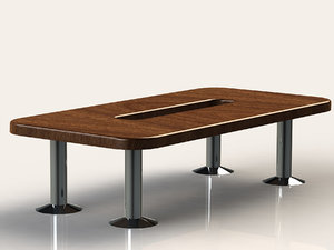 free obj model large wooden office desk