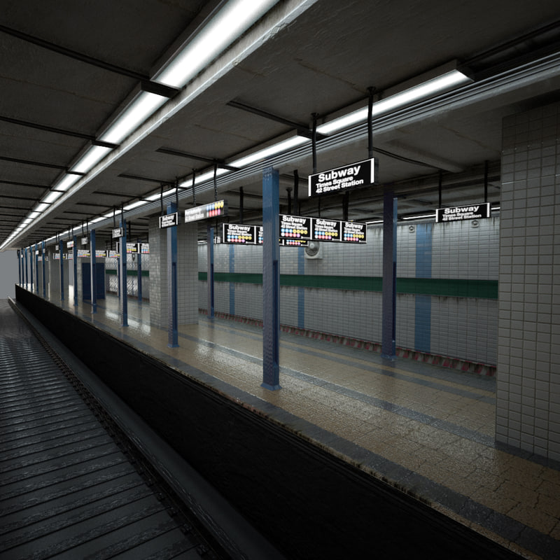 subway station platform 3d model