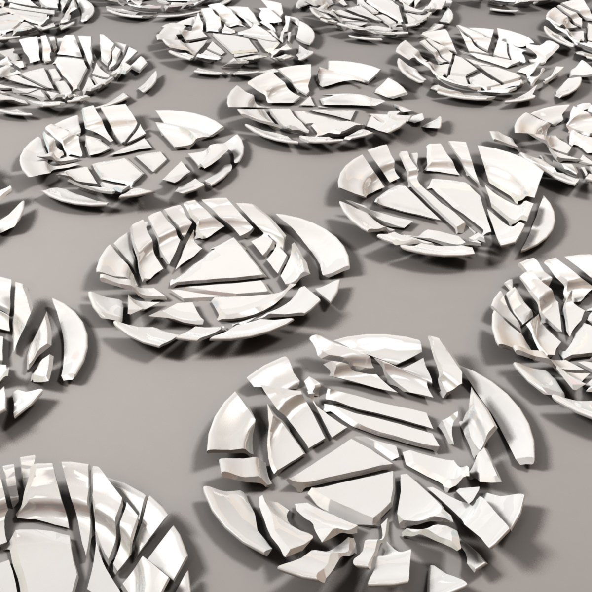 3d model smashed plates