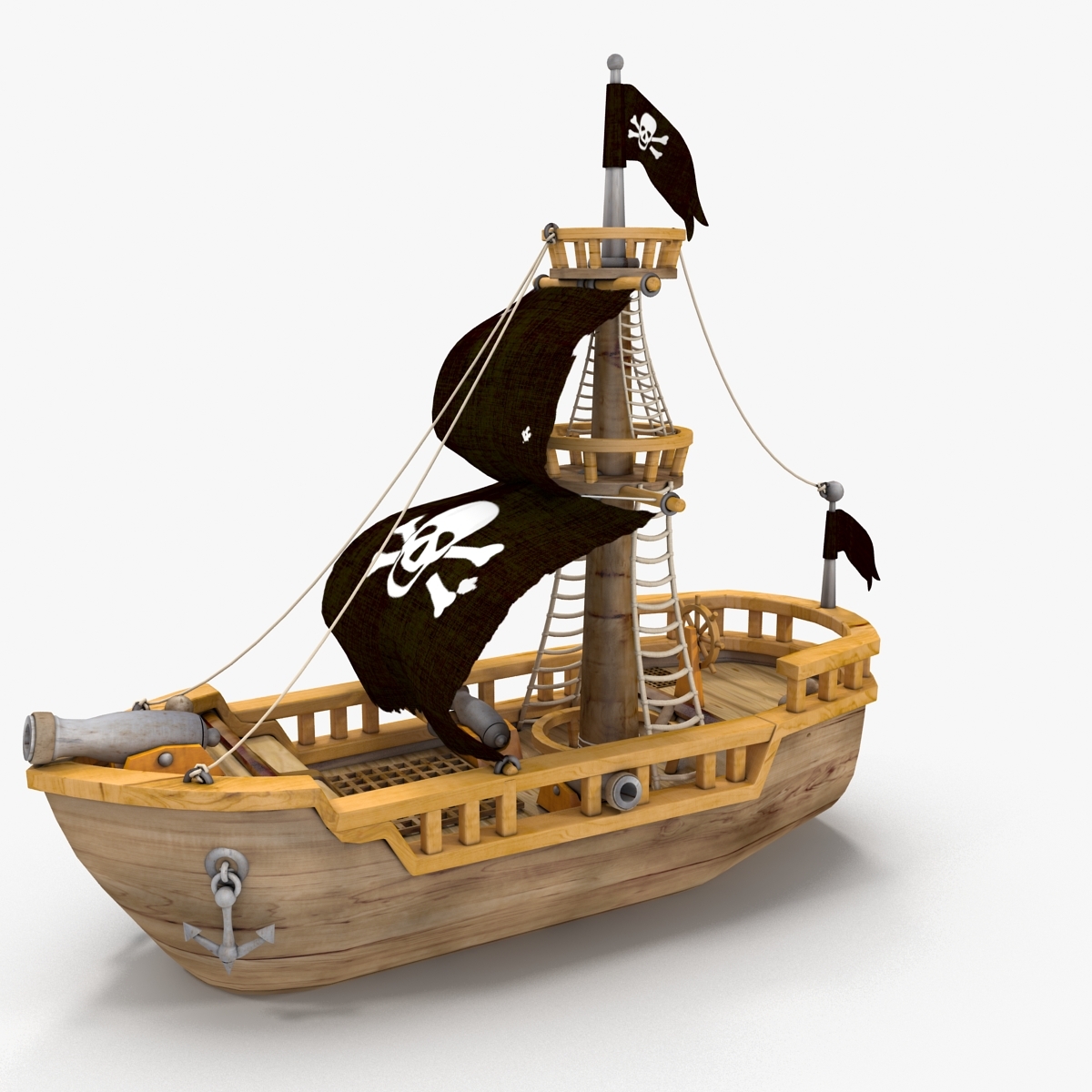 cartoon pirate ship 3d max