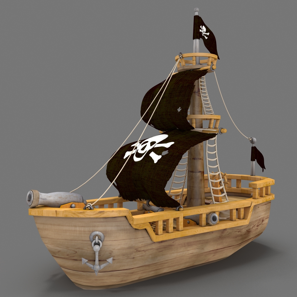 cartoon pirate ship 3d max