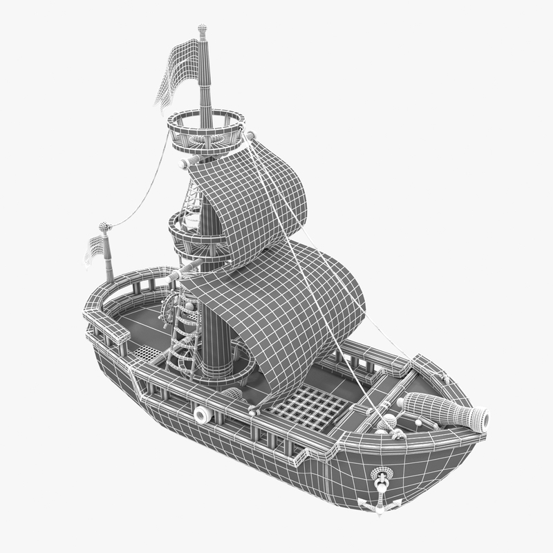 cartoon pirate ship 3d max