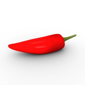 3d model small red chili