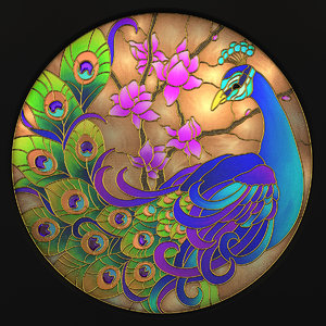 3d model stained glass peacock stained-glass