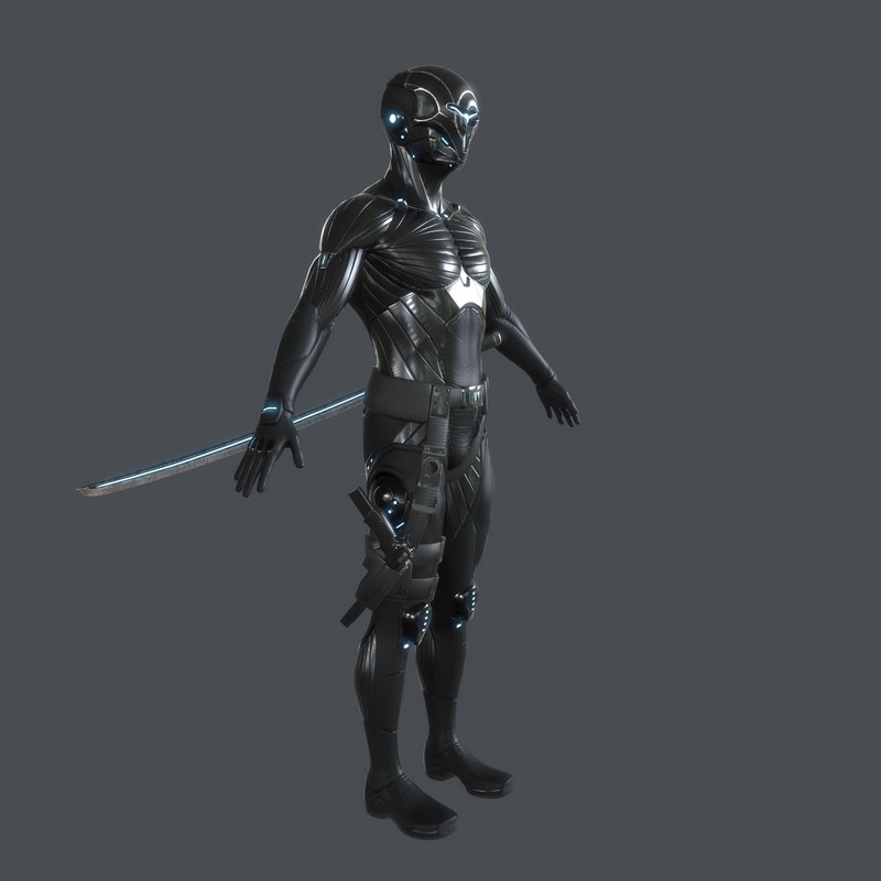 cyber ninja sword 3d model