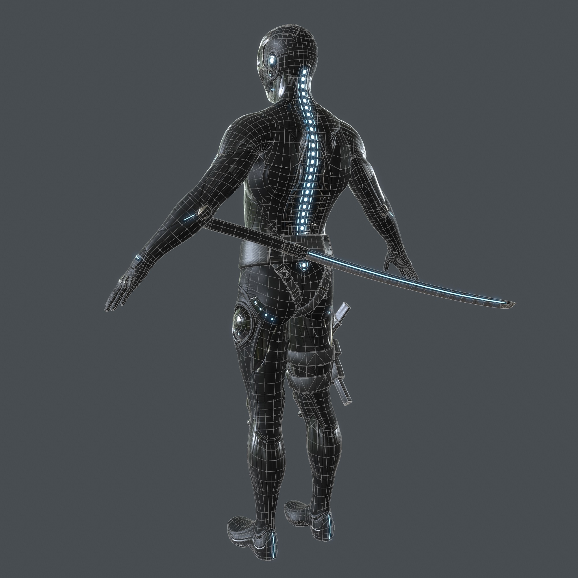 cyber ninja sword 3d model