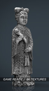 old chinese figure statue 3d model