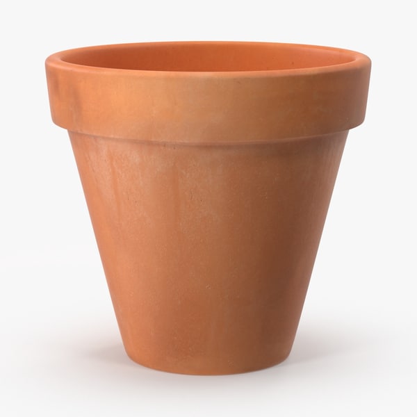 large flower pot unpainted 3d max