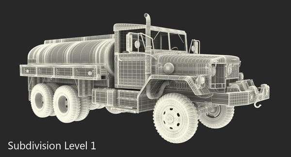 army fuel tank truck 3d model