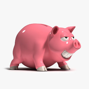 piggy bank pig 3d max