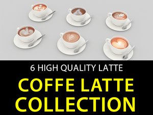 coffe latte 6 3d model