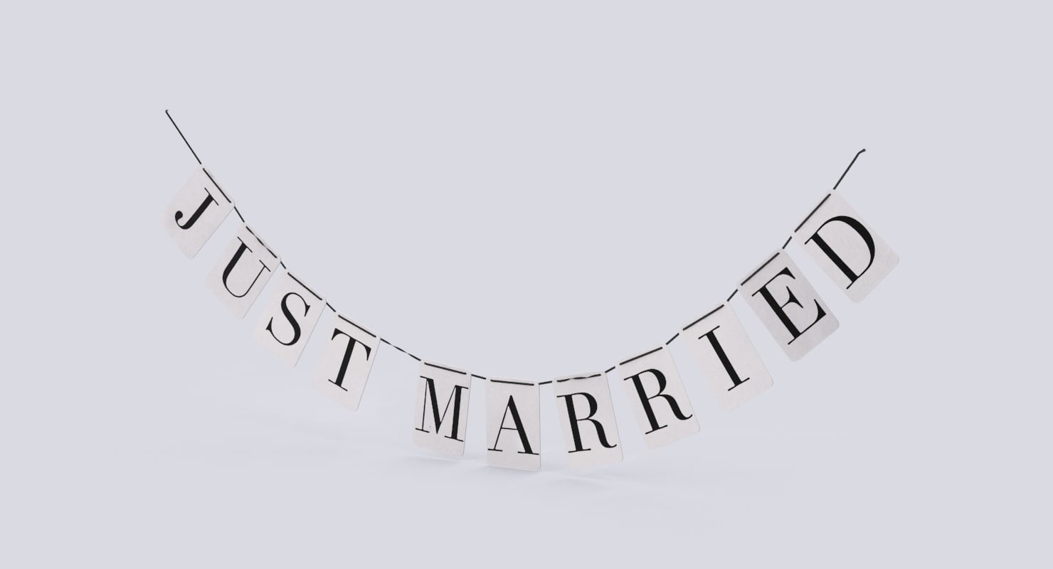 3d just married sign model