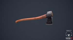 old steel wood axe 3d obj