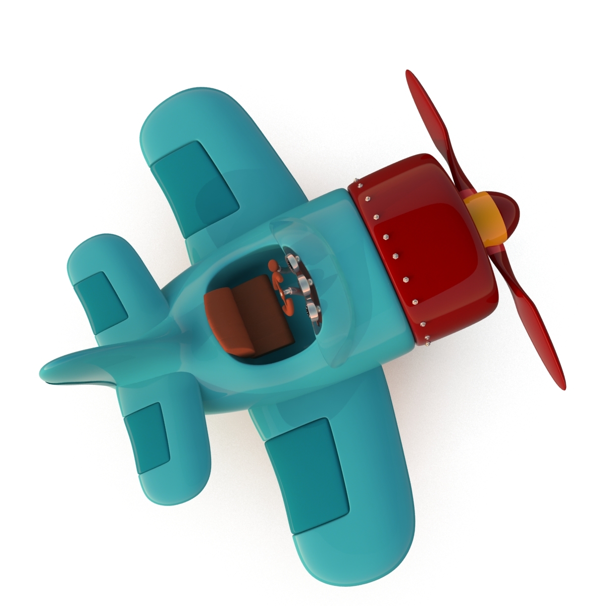 程式化的卡通飞机3d模型