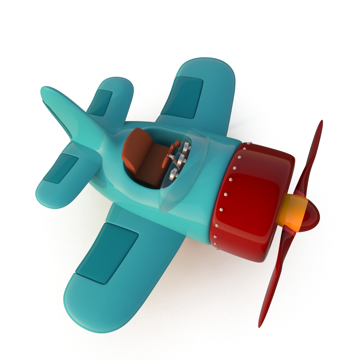 stylized cartoon plane 3d model