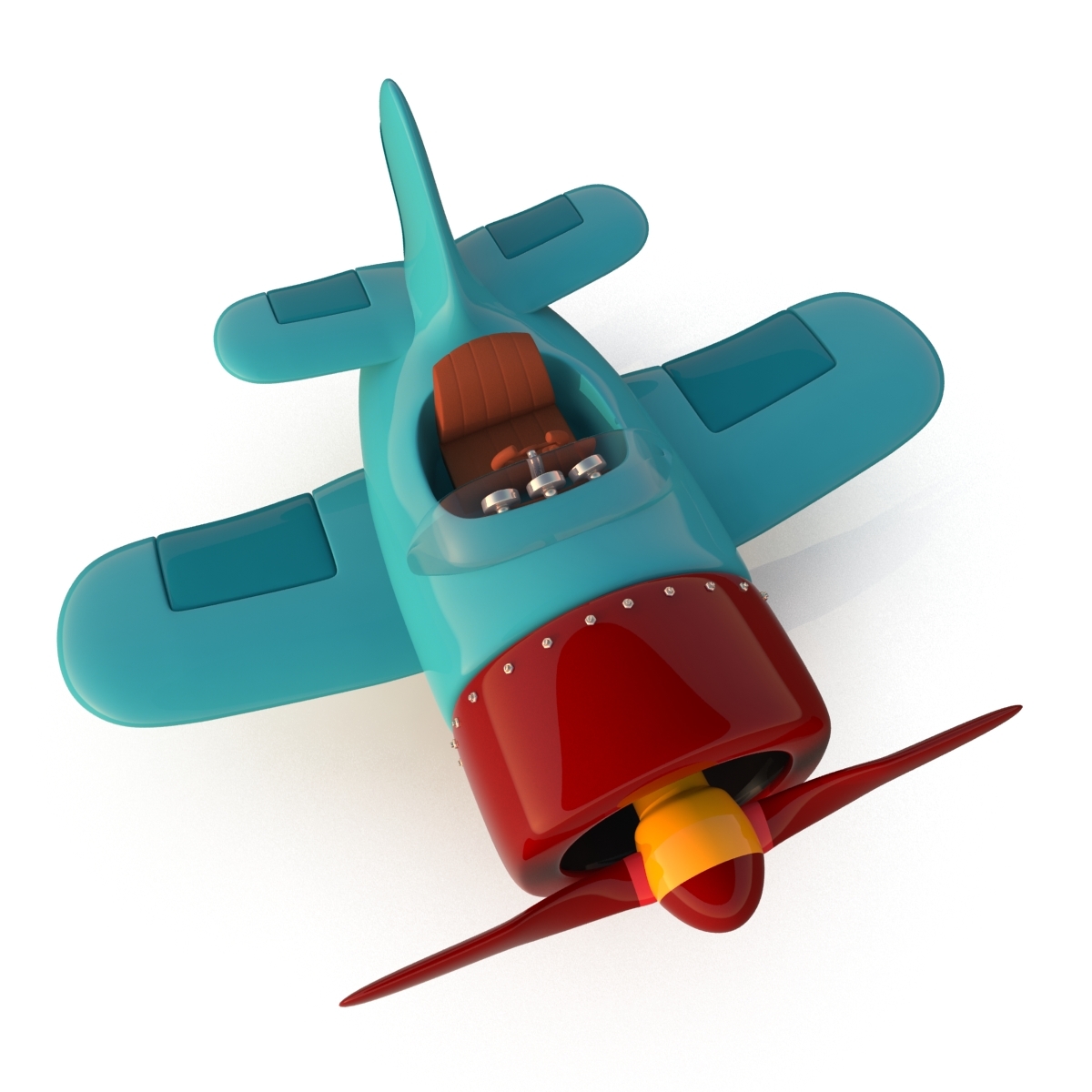 stylized cartoon plane 3d model