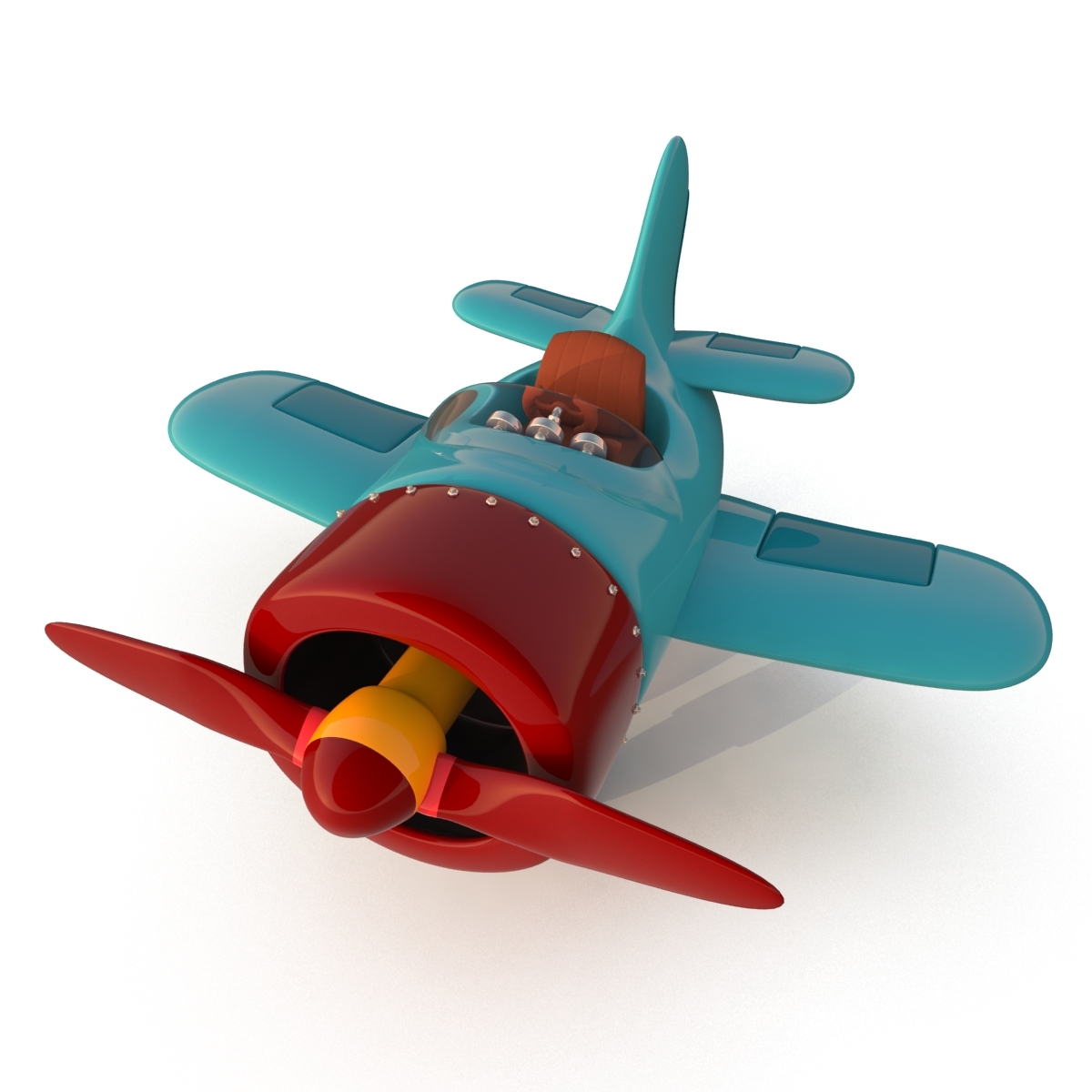 stylized cartoon plane 3d model