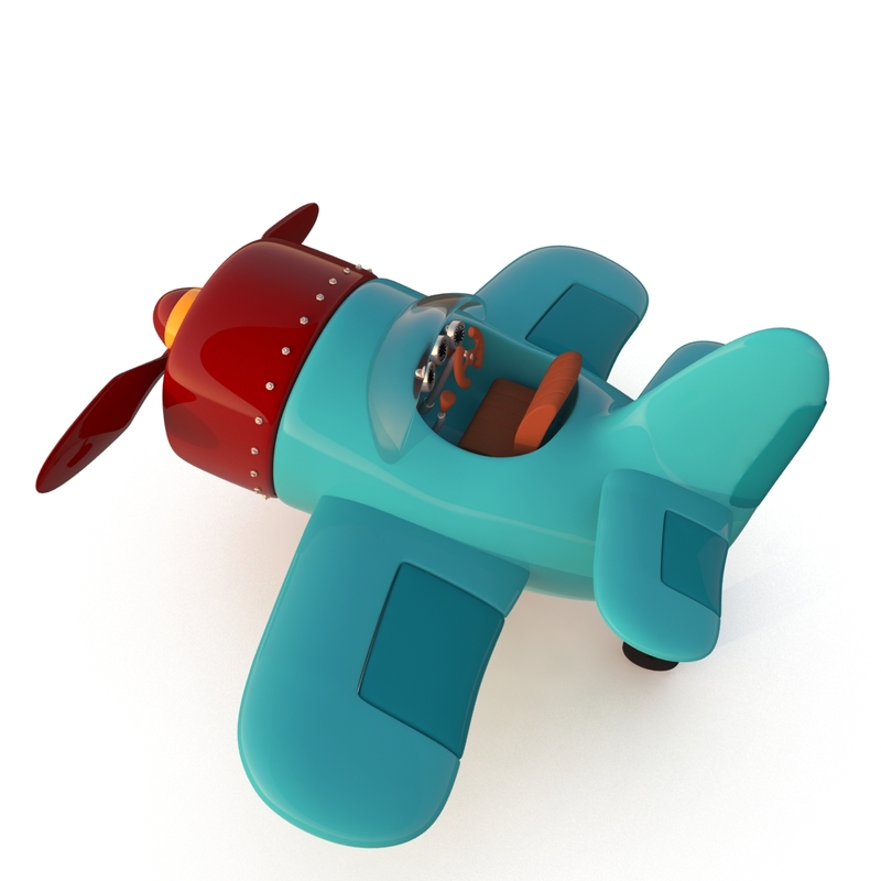 stylized cartoon plane 3d model