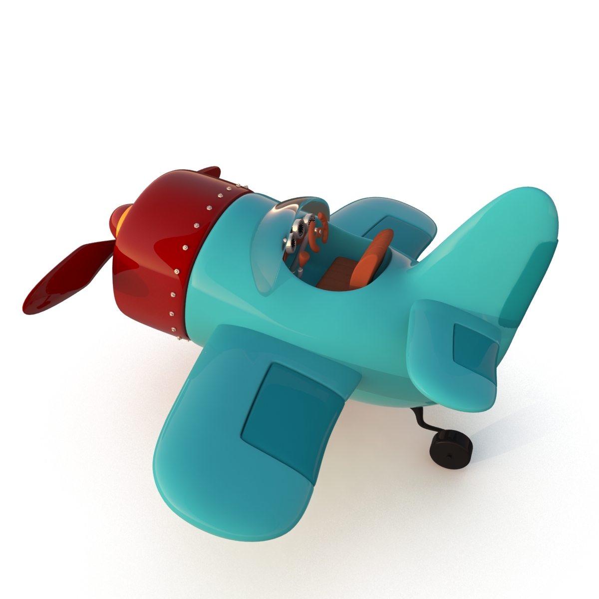 stylized cartoon plane 3d model