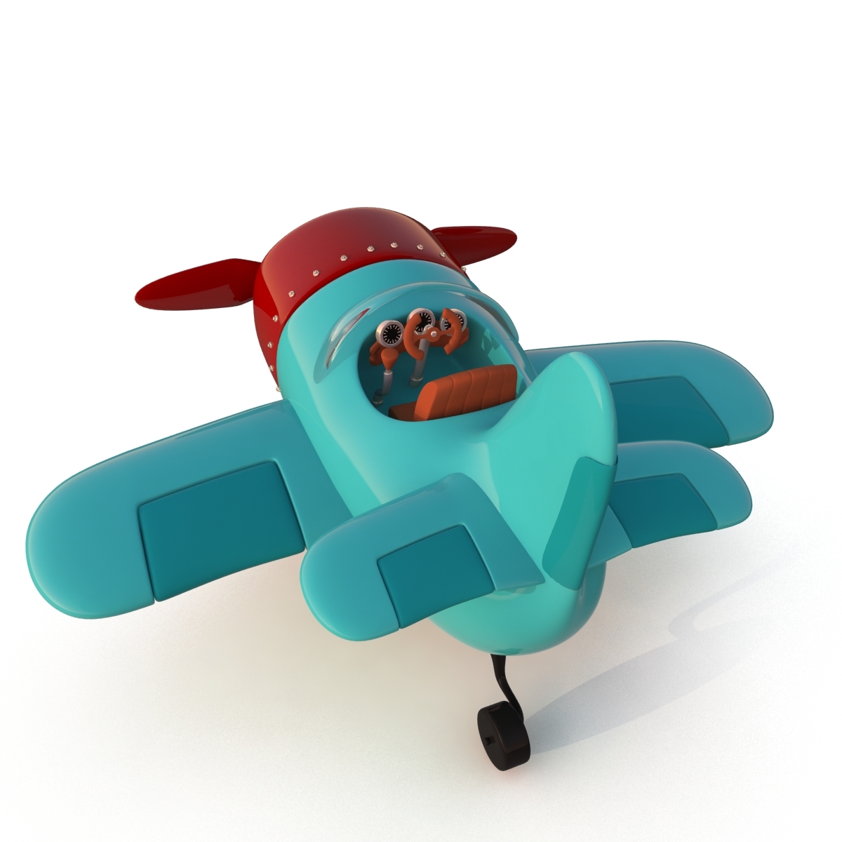 stylized cartoon plane 3d model