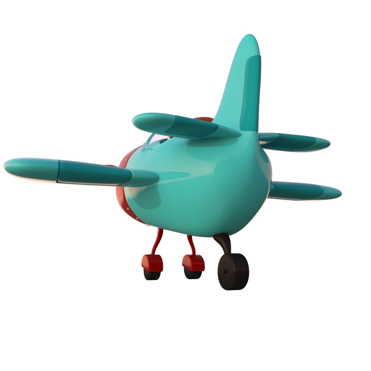 stylized cartoon plane 3d model