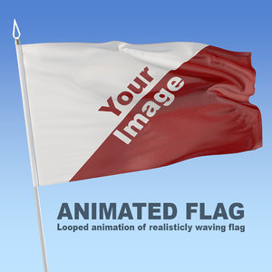 3d animation waving flag model