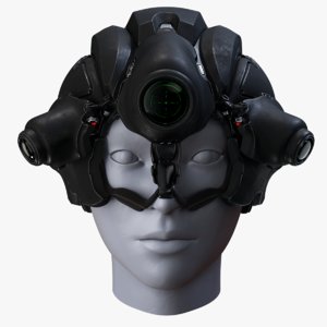3d model sci-fi helmet rig 2