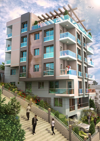 modern apartment penthouse house 3d model