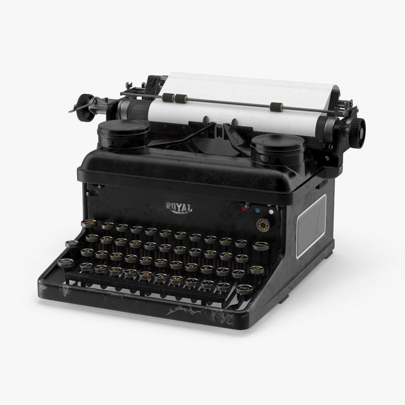 vintage royal typewriter 3d model