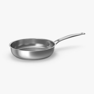 stainless steel large skillet 3d max