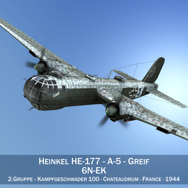 Modele 3d De Heinkel He 177 Gris 6nek Turbosquid