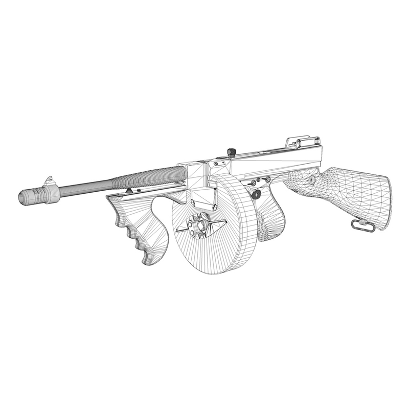 3d model thompson submachine gun