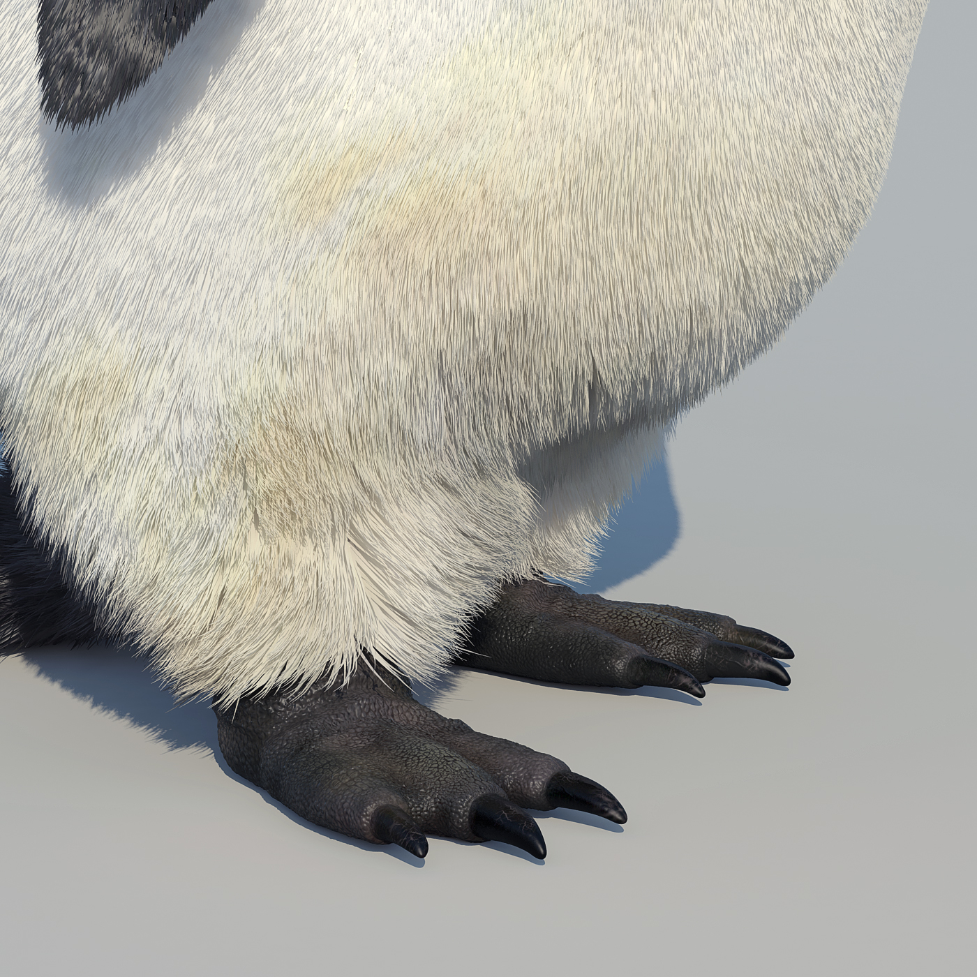 3d emperor penguin fur animation