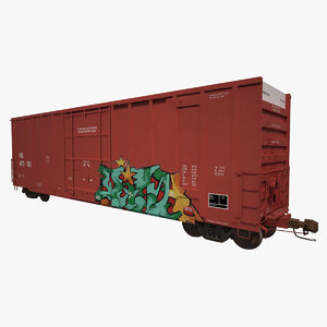 3d model a405 boxcar rails cargo